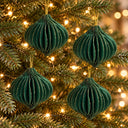 Glitter Honeycomb Christmas Ornaments – Set of 4