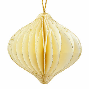 Glitter Honeycomb Christmas Ornaments – Set of 4