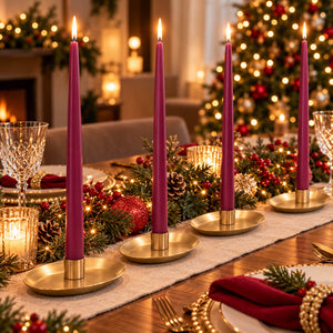 Christmas Castle Plum Taper Candles – Set of 4 – 40 cm
