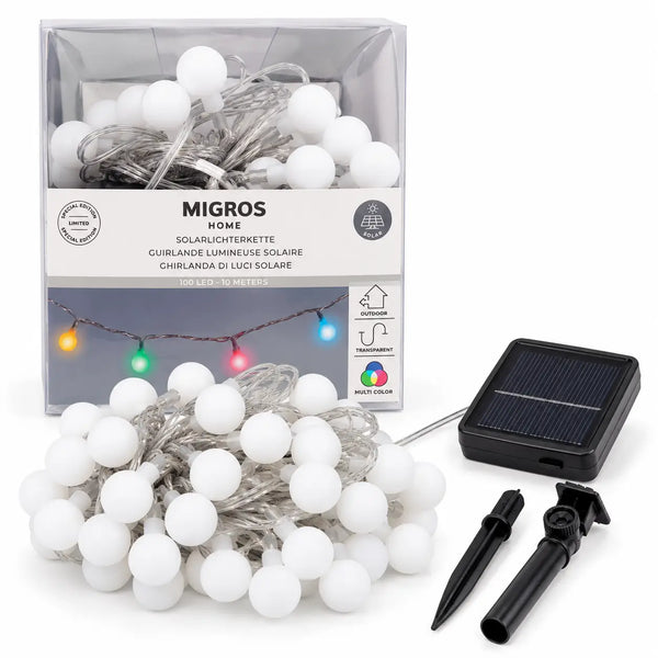 Home Solar Multicolor LED String Lights – 100 LEDs – 10 m