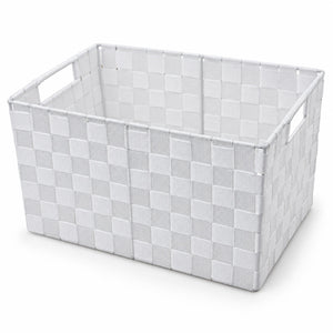 Wivi White Woven Textile Basket 35x25x22cm