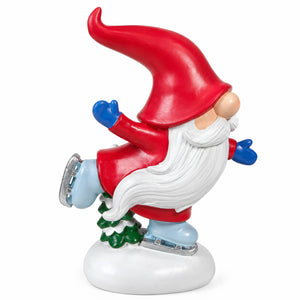 Christmas Slopes Skating Santa Gnome Figurine - 15 cm