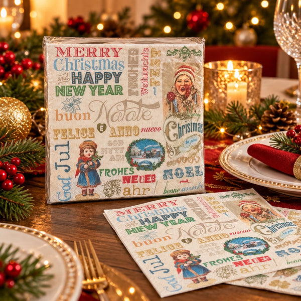 Migros Cucina & Tavola vintage Christmas paper napkins 20 pack 33 x 33 cm