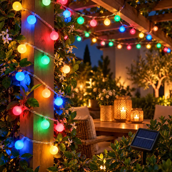 Home Solar Multicolor LED String Lights – 100 LEDs – 10 m