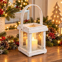 Natural Collections Rustic Wooden Lantern with Glass Panels – 17.5 cm