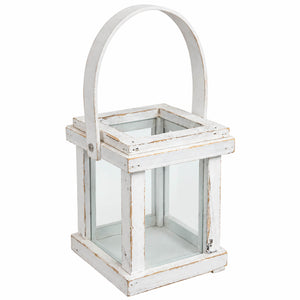 Natural Collections Rustic Wooden Lantern with Glass Panels – 17.5 cm