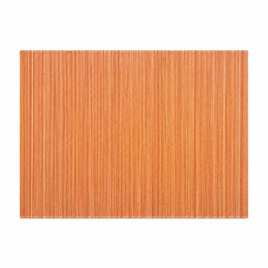 An orange rectangular placemat with a vertical woven stripe pattern, shown flat against a solid white background.