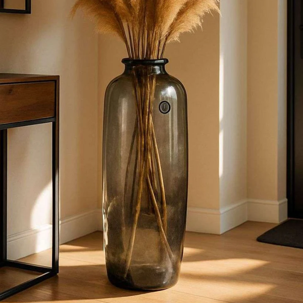 By-Boo Cadiz Tall Cylindrical Glass Vase - In Brown or Grey