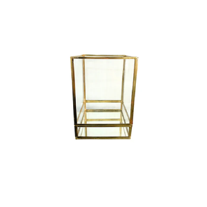 Micasa Clear and Gold Vase/Box with Mirror - Medium & Large