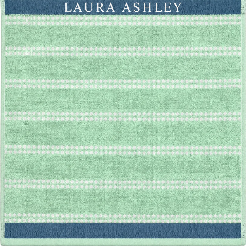 Laura Ashley Kitchen Towel - Terry Mint Horizontal Dotted Stripes