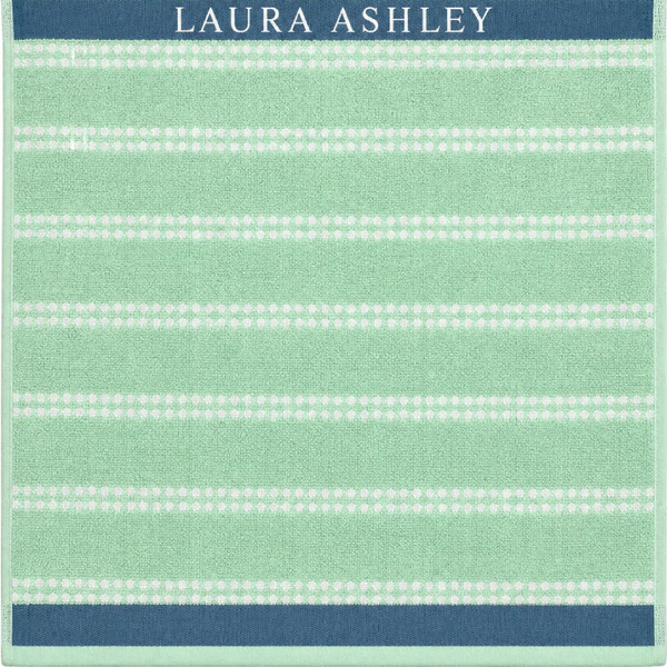 Laura Ashley Kitchen Towel - Terry Mint Horizontal Dotted Stripes