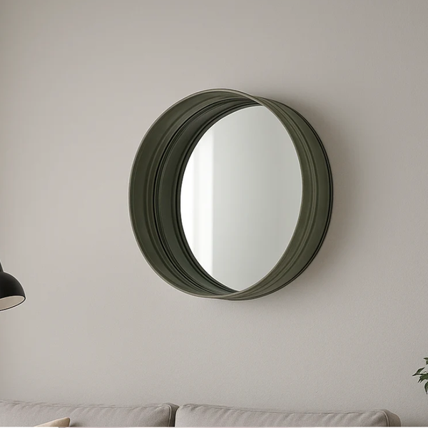 By-Boo Round Mirror in White or Green