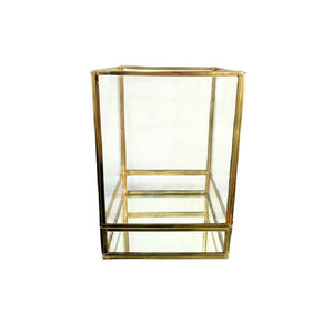 Micasa Clear and Gold Vase/Box with Mirror - Medium & Large