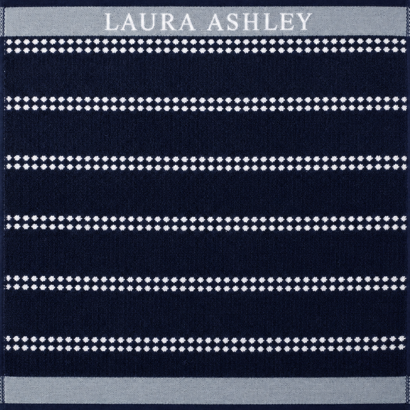 Laura Ashley Kitchen Towel - Midnight Horizontal Dotted Stripes