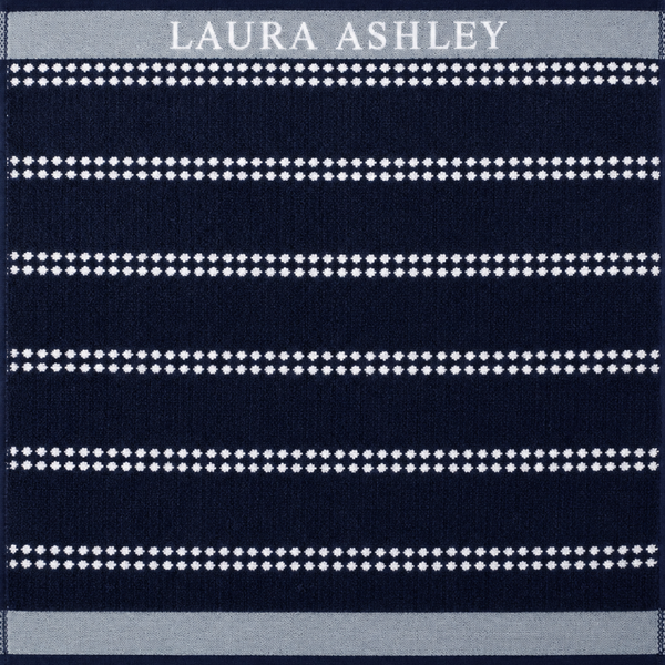 Laura Ashley Kitchen Towel - Midnight Horizontal Dotted Stripes