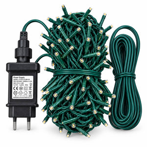 Noël Amber Lights - 100 LED Christmas String Lights – Green Cable – 9.9 m