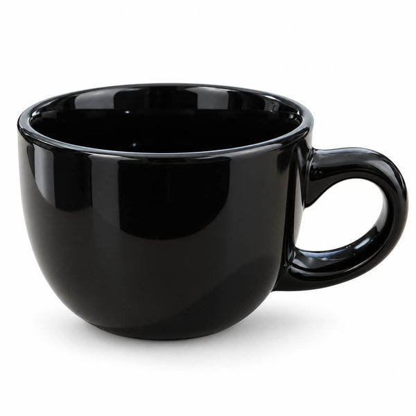 Norwood Black Ceramic Latte Mug – 11 cm
