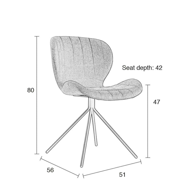 OMG Dining Chair with Black Metal Legs – Modern Upholstered Accent Chair for Dining Room &amp; Office