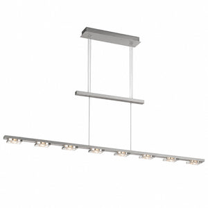 Philips Massive PLATO brushed aluminum linear LED pendant light with 8 integrated warm white LEDs