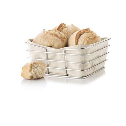 Blomus Delara Bread Basket – Modern Stainless Steel & Cotton Serving Tray