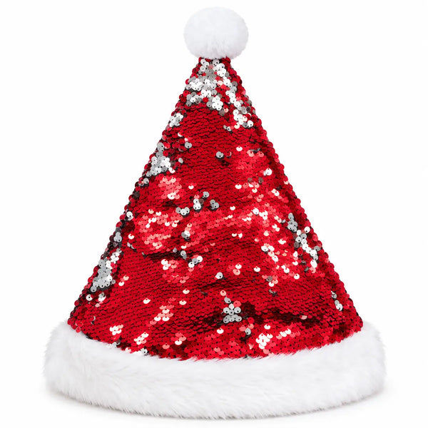 Christmas Santa Hat – White Star or Red Sequin – 2 Variants