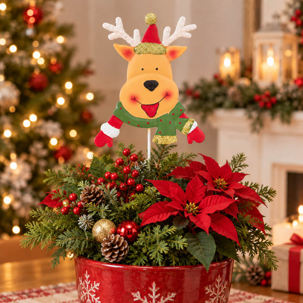 Christmas Metal Plant Stake Reindeer – 43 cm