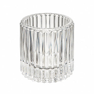 Christmas Classy Ribbed Glass Candle Holder – 8 cm – 2 Colors