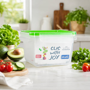 Rotho Click & Lock Square Food Storage Container 1.4L