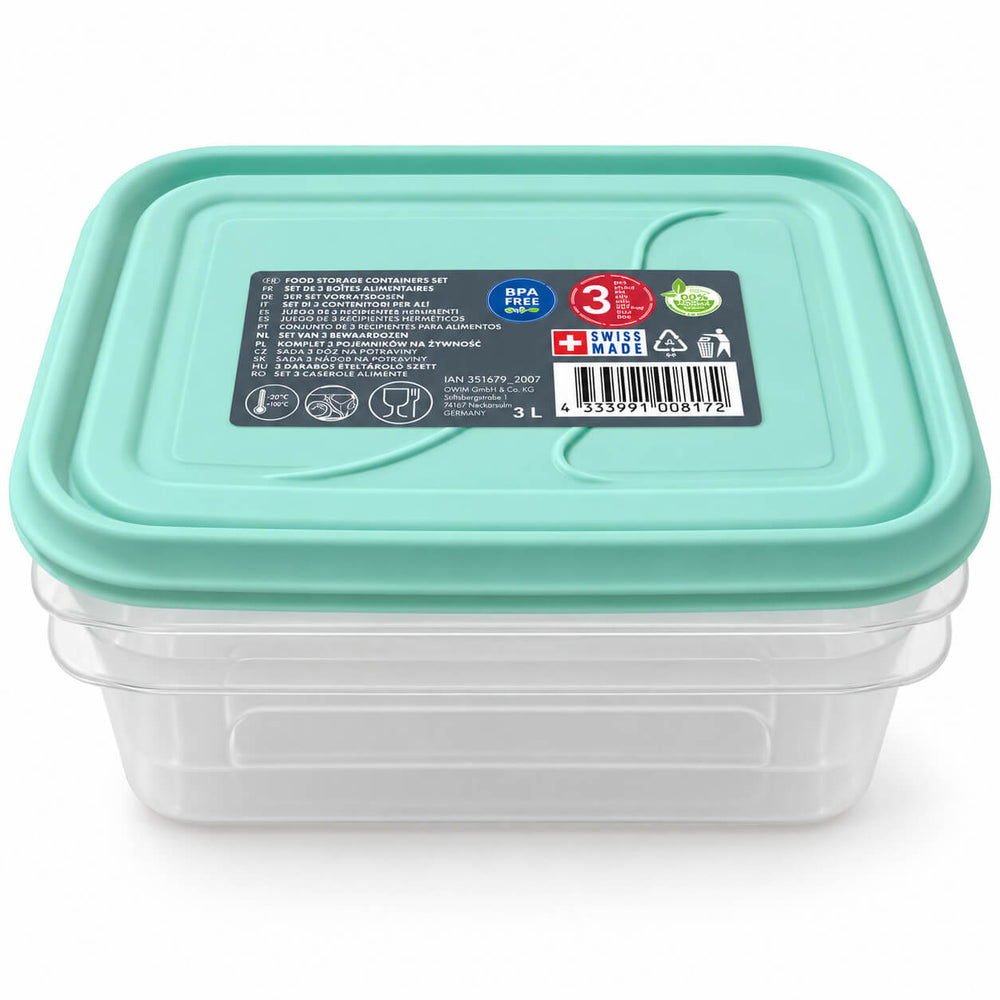 Rotho Food Storage Container Set – 2 × 1.75 L, Mint Green