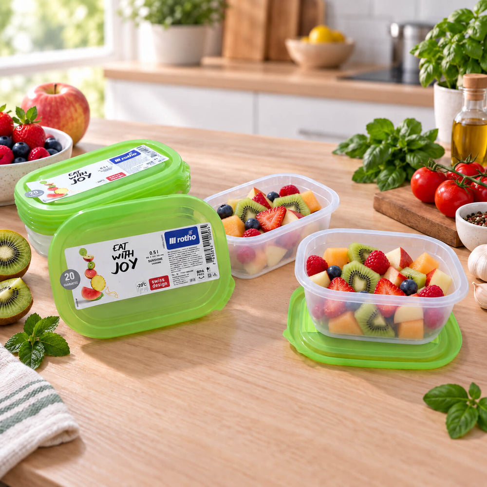 Rotho Sunshine Fresh Food Storage Box - Set of 6, 0.5L