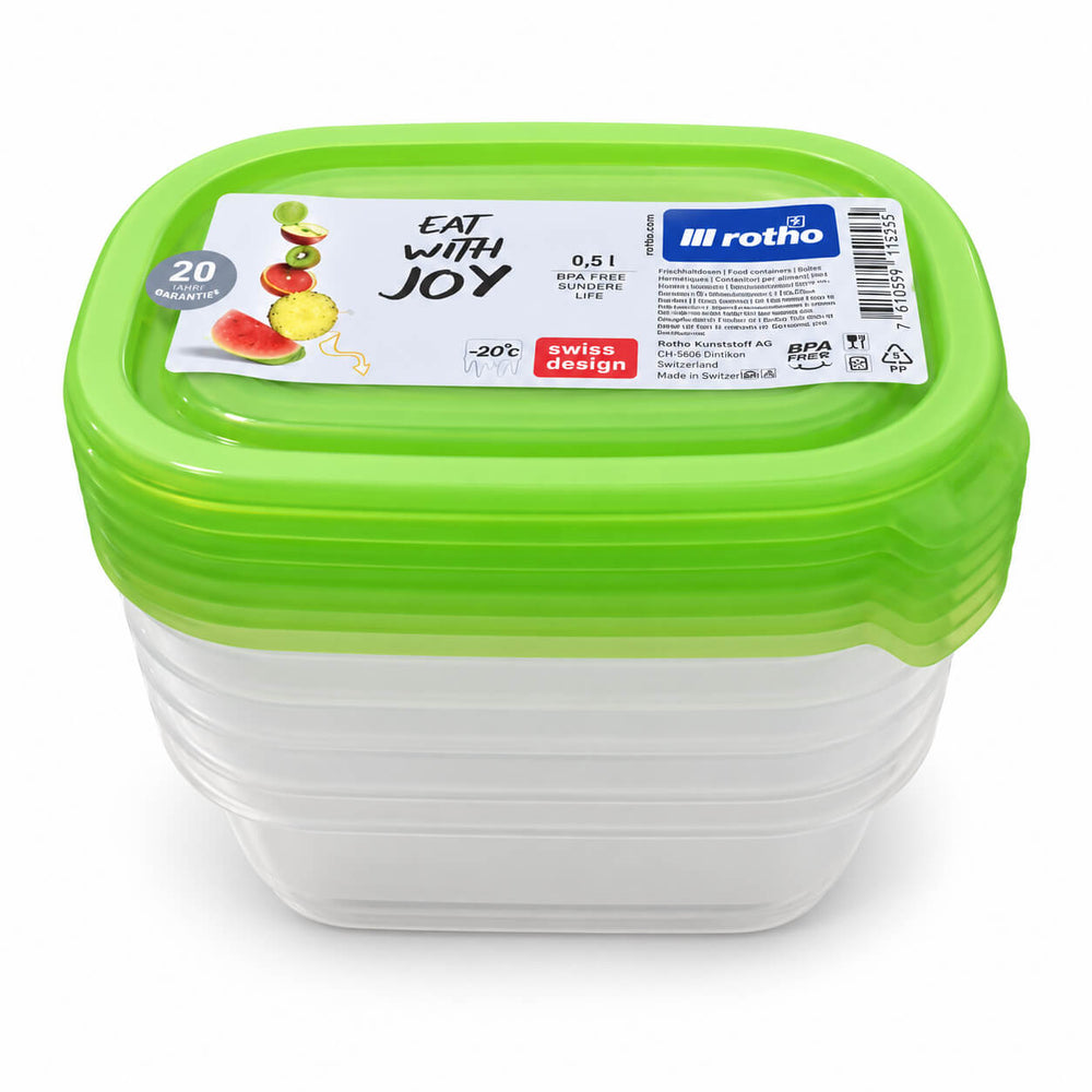Rotho Sunshine Fresh Food Storage Box - Set of 6, 0.5L