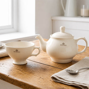 Royal Boch 2-Piece Ceramic Tea Set – Teapot & Mug – Ivory – 600 ml