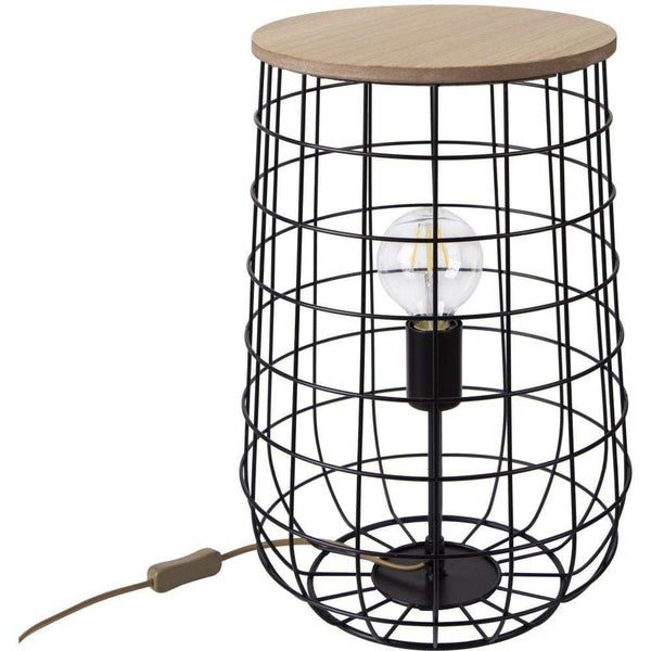 Nino Germany SILA Table Lamp – Dark Wood & Black