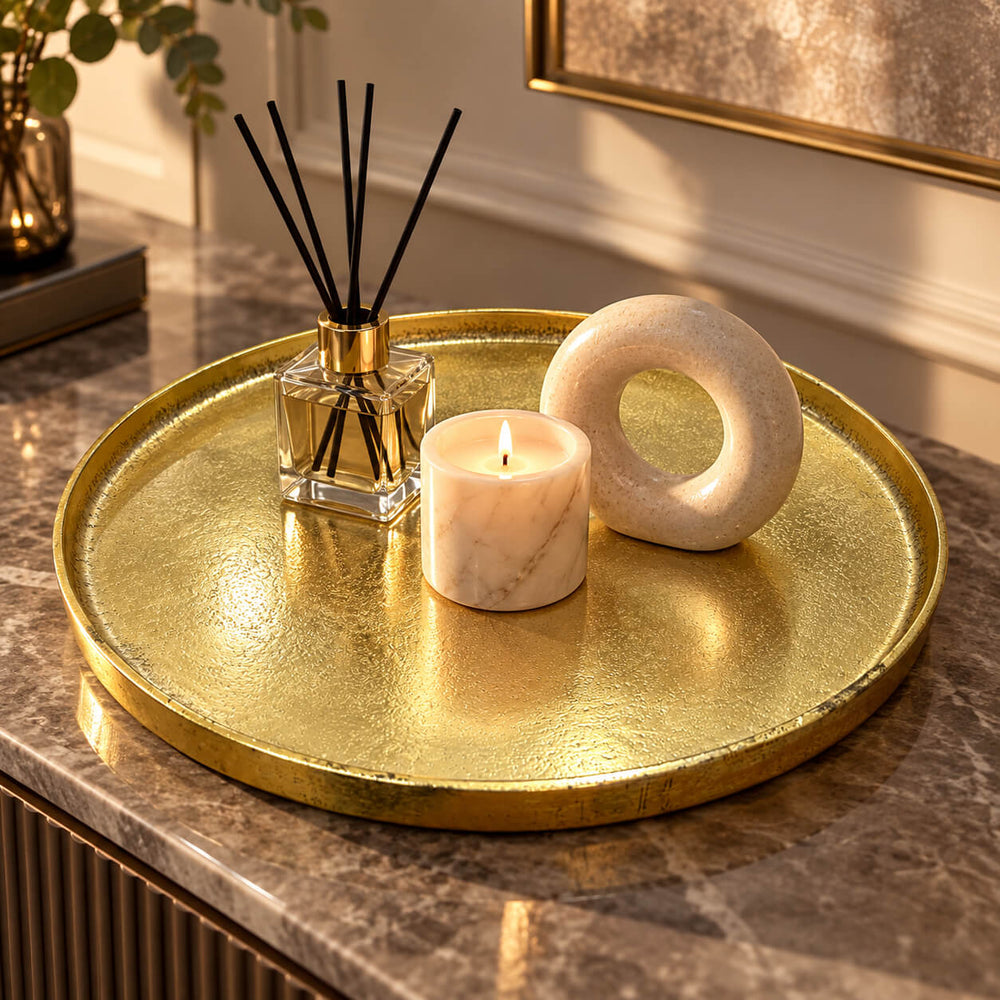 Salt&Pepper Palace Decorative Tray – Gold, Ø38 cm