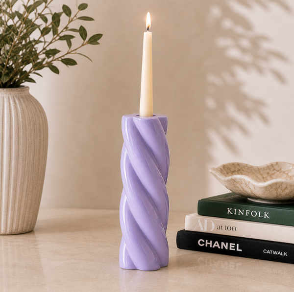 By-Boo Chuppa Ceramic Candle Holders in Green, Purple or Blue - 21 cm