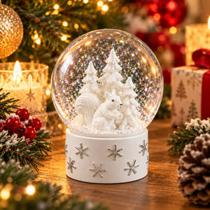 Christmas Family Winter Forest Snow Globe – 2 Designs