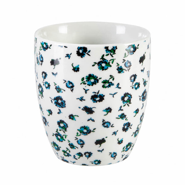 Spirella Eve White with Blue Flowers Porcelain Bathroom Tumbler 8.2×9.8cm