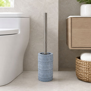 Spirella Relief Porcelain Toilet Brush with Holder – Gray 9.8×41.5cm
