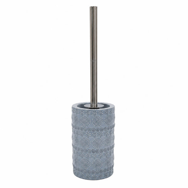 Spirella Relief Porcelain Toilet Brush with Holder – Gray 9.8×41.5cm