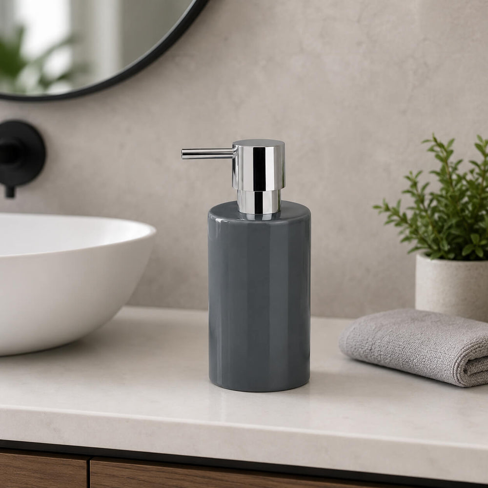 Spirella Tube Ceramic Soap Dispenser – Dark Grey 300ml