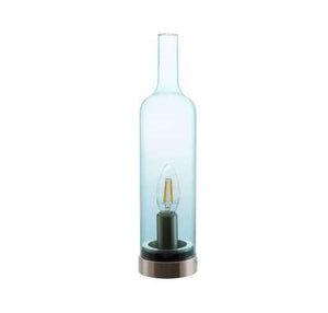 Nino Germany Bottle Table Lamp – 33.5cm Decorative Glass Light in Vibrant Blue
