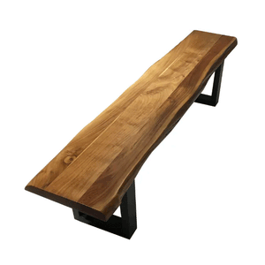 Modern Acacia Wood Bench – Premium Solid Wood & Steel Seating (180cm, 200cm, 220cm)
