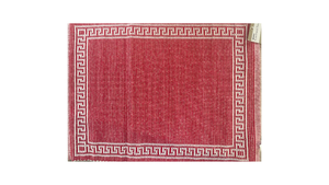Set of 2 Red Table Placement with White Design - 33x45cm