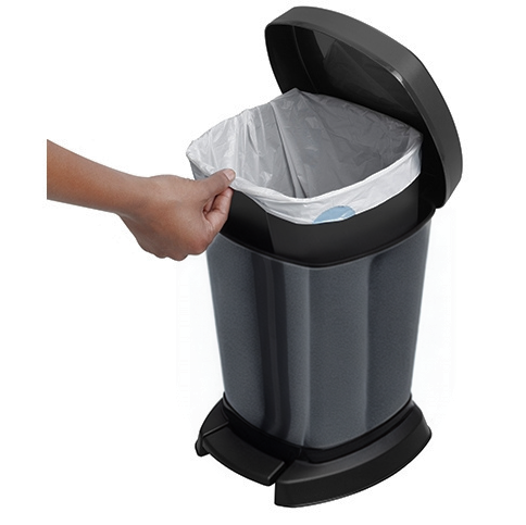 Rotho Paso Dark Grey 6L Trash Can With Pedal