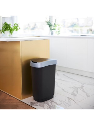 Rotho Twist Waste Bin with Lid - 50L - Made in Switzerland