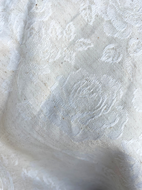 Round Cotton Tablecloth with Flowers Design - Ø 160cm