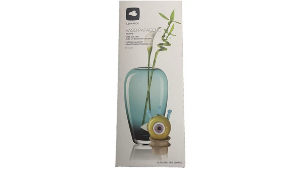 Leonardo Papageno Turquoise Glass Vase – Award-Winning Handmade Design