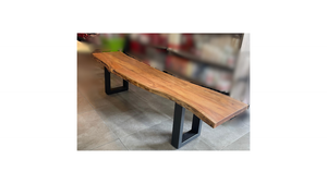 Modern Acacia Wood Bench – Premium Solid Wood & Steel Seating (180cm, 200cm, 220cm)