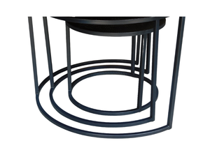 Mysons Houten Metal Side Table Set (Brass Gold) – Set of 3