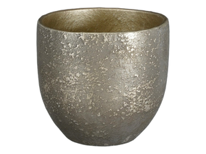 Mica Carrie Round Black Rustic Plant Pot -Medium or Small